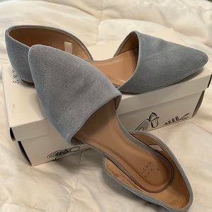 a New Day Women's Rebe Microsuede Pointed Two Piece Ballet Flats 7.5